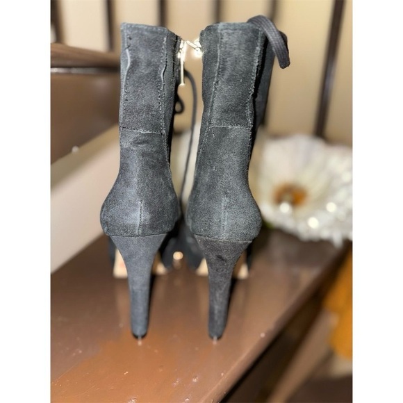 INC Women's Black Lace-Up Suede Boots Size 5.5M Casual Chunky Heel - Picture 11 of 11